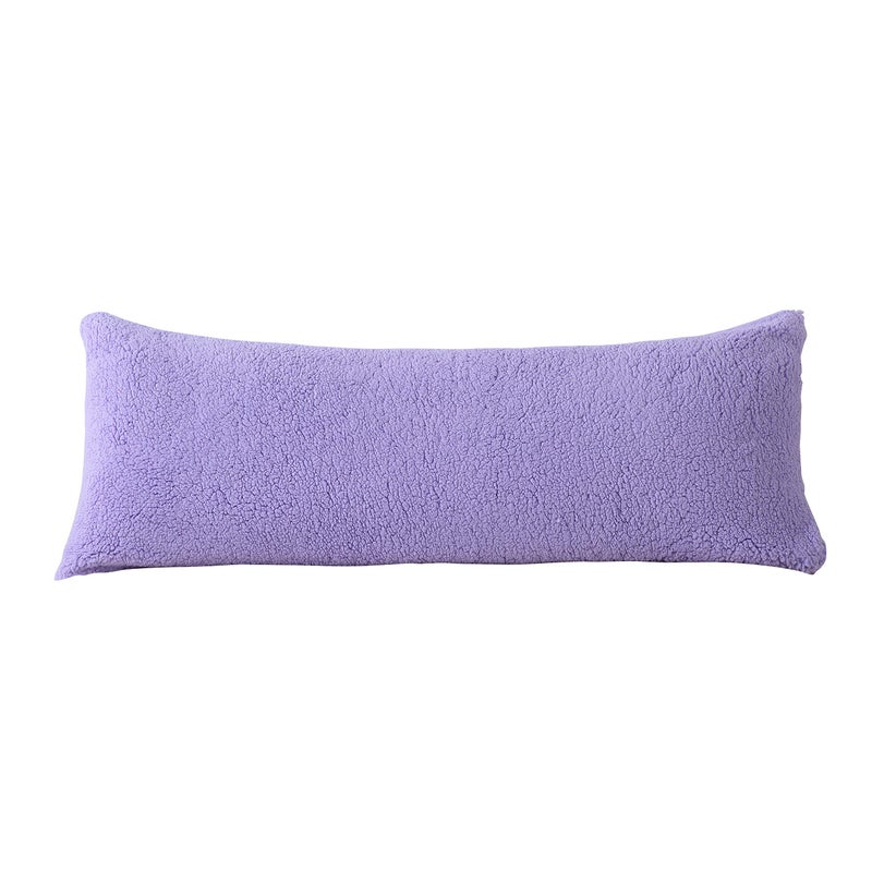 Reafort Ultra Soft Sherpa Body Pillow Cover/Case with Zipper Closure 21"x54" (21"x54" Body Pillow Cover, Lilac) - Image 1